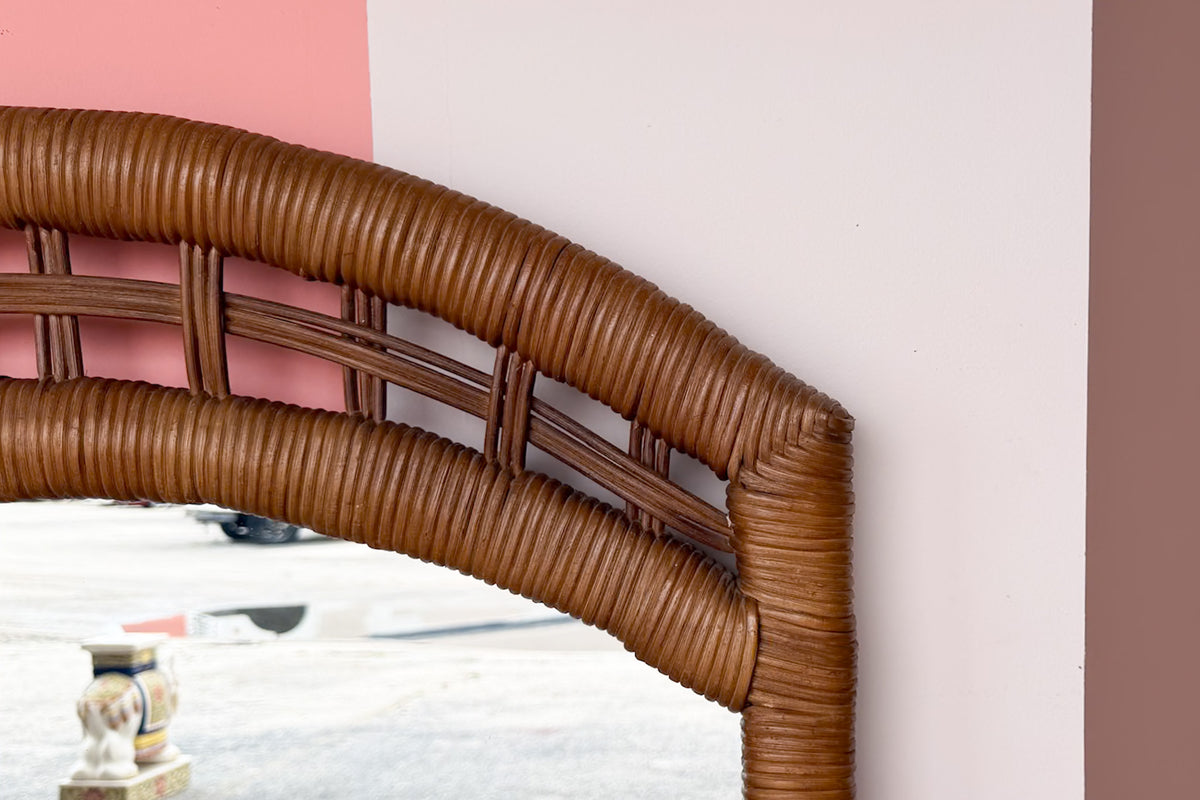 Rattan Wrapped Mirror