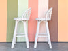 Pair of Cute Coastal Rattan Bar Stools