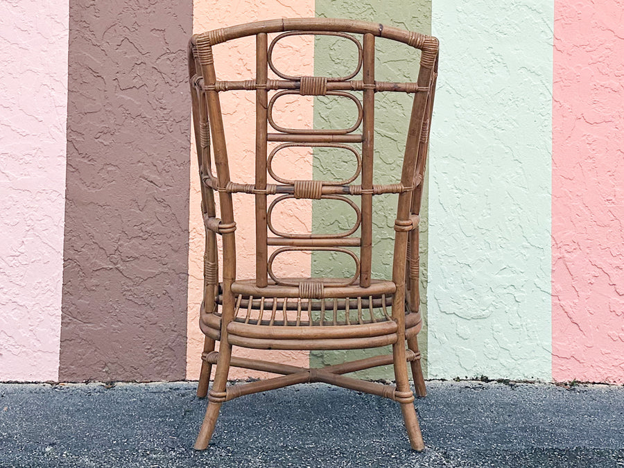 Island Chic Rattan Wingback Chair