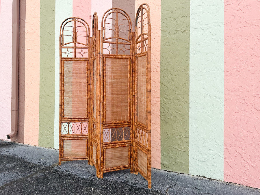 Large Brighton Style Rattan Screen