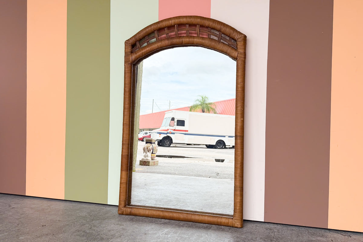 Rattan Wrapped Mirror