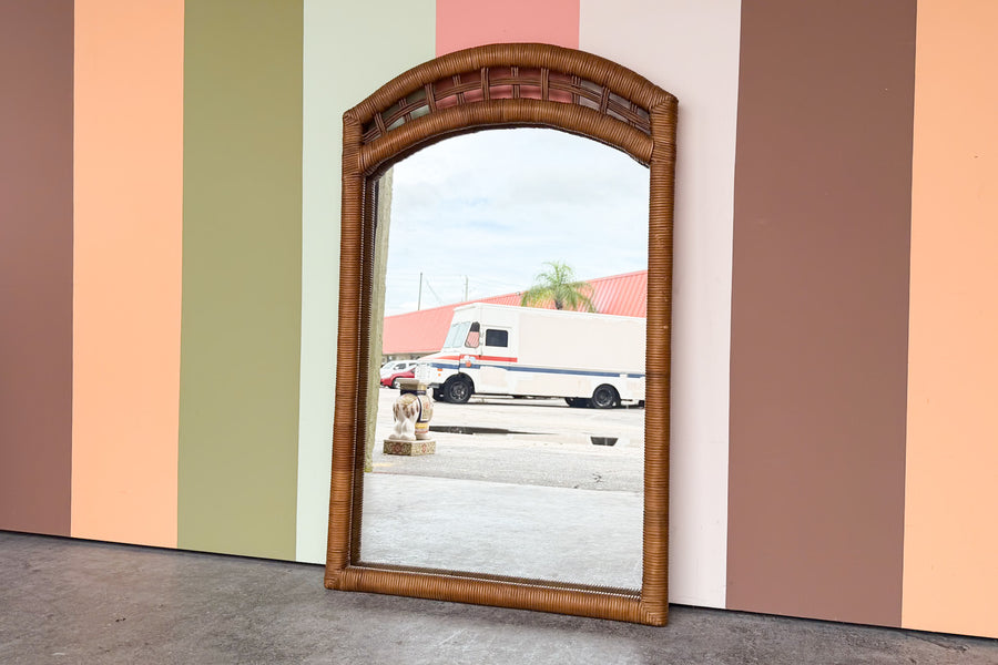 Rattan Wrapped Mirror
