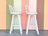 Pair of Cute Coastal Rattan Bar Stools