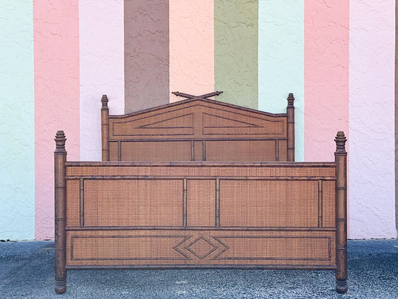 Tortoiseshell Bamboo Queen Bed by Ralph Lauren