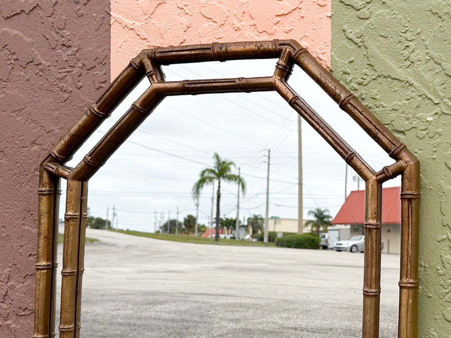 Faux Bamboo Octagon Mirror