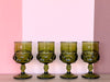 Set of Eight Green Goblets