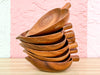 Set of Seven Monkey Pod Leaf Serving Bowls