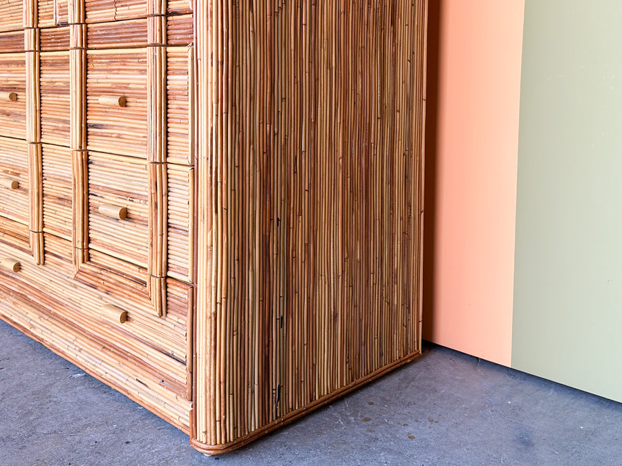 Pencil Reed Rattan Armoire