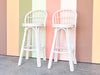 Pair of Cute Coastal Rattan Bar Stools