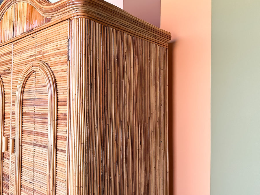 Pencil Reed Rattan Armoire