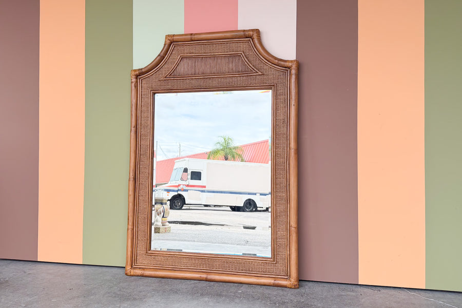 Large Braxton Culler Rattan Mirror
