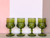 Set of Eight Green Goblets