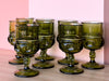 Set of Eight Green Goblets