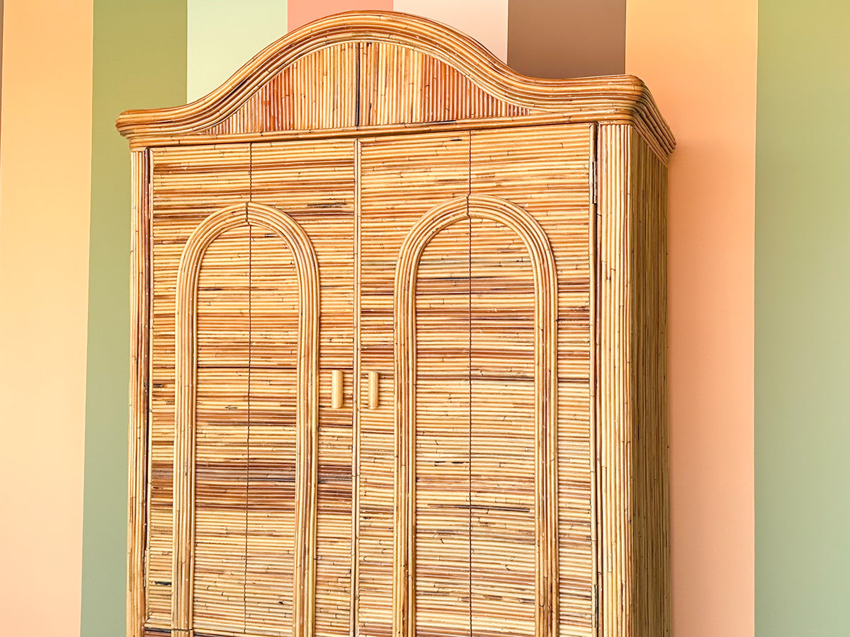 Pencil Reed Rattan Armoire
