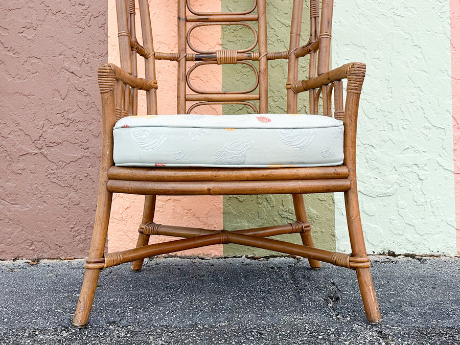 Island Chic Rattan Wingback Chair