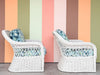 Pair of Braided Rattan Lounge Chairs