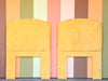 Pair of Golden Yellow Tufted Upholstered Twin Headboards