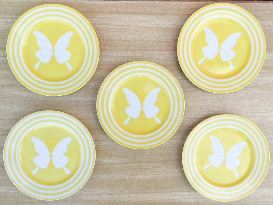 Set of Ten Fitz and Floyd Butterfly Dessert Plates