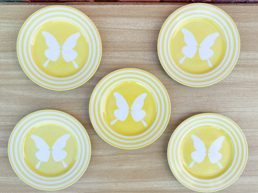 Set of Ten Fitz and Floyd Butterfly Dessert Plates