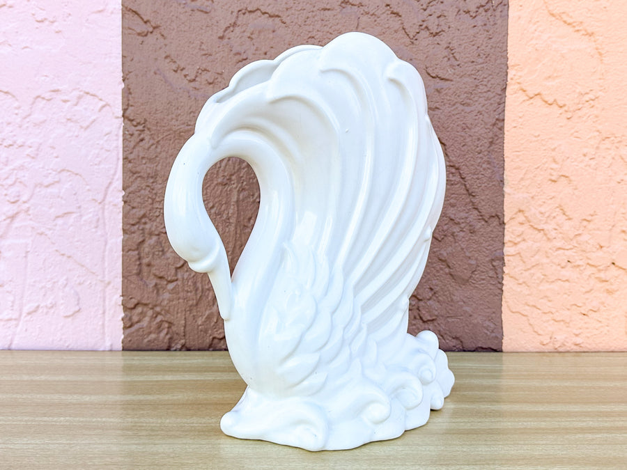 MCM White Swan Vase