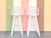 Pair of Cute Coastal Rattan Bar Stools