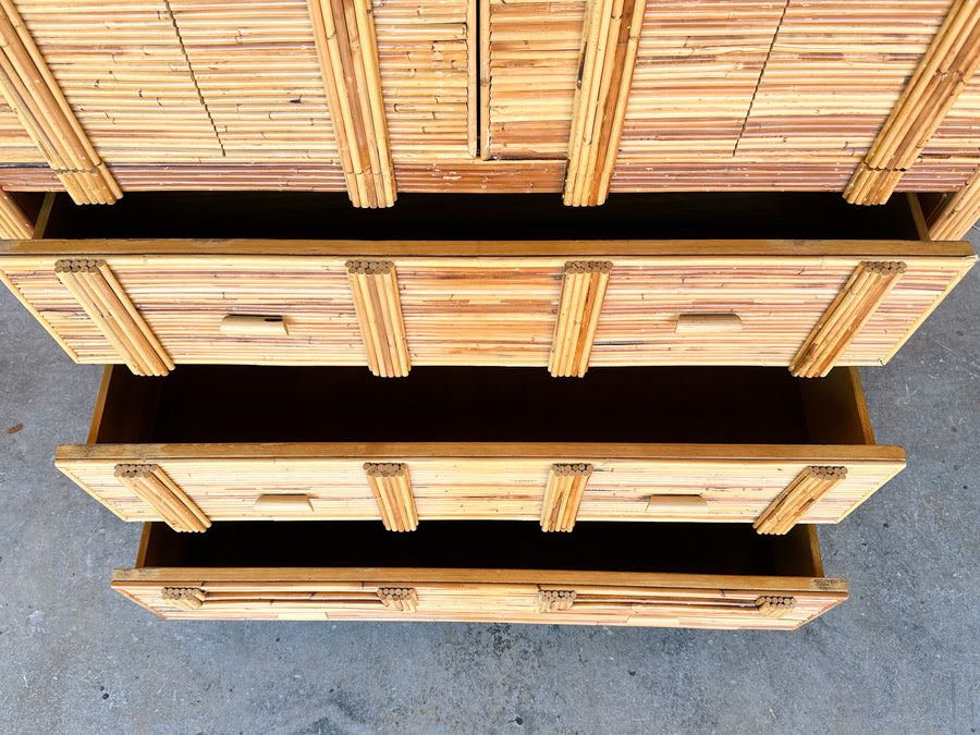 Pencil Reed Rattan Armoire