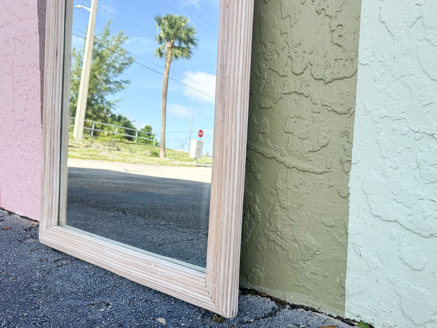 Coastal Cool Pencil Reed Rattan Mirror