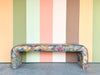 Colorful Floral Upholstered Waterfall Bench