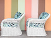 Pair of Braided Rattan Lounge Chairs