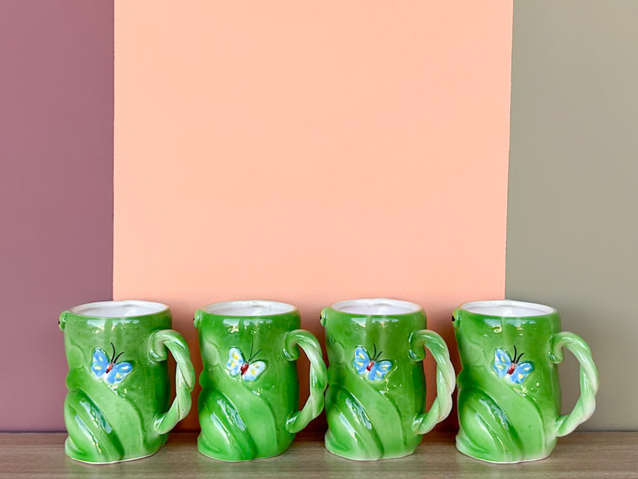 Set of Four Franci Villa Italian Frog Mugs