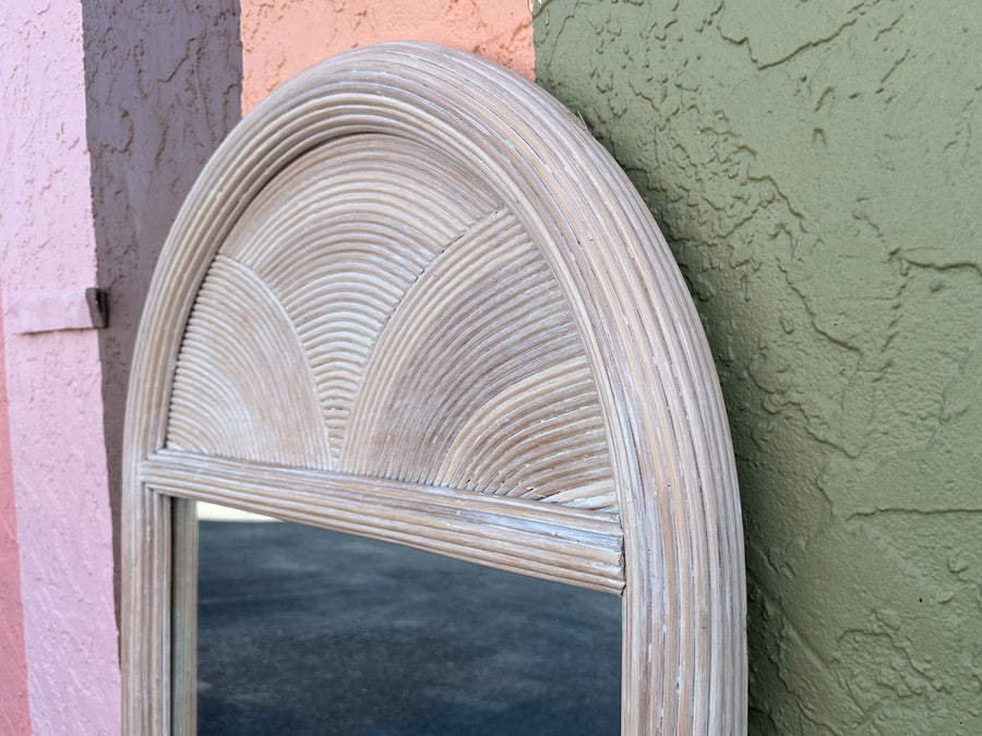 Coastal Cool Pencil Reed Rattan Mirror