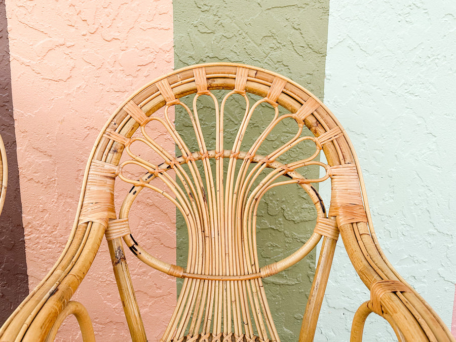 Pair of Island Chic Rattan Arm Chairs