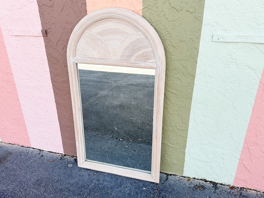 Coastal Cool Pencil Reed Rattan Mirror