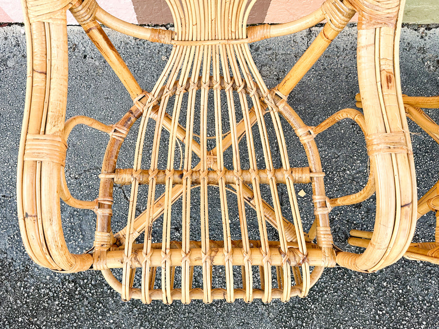 Pair of Island Chic Rattan Arm Chairs