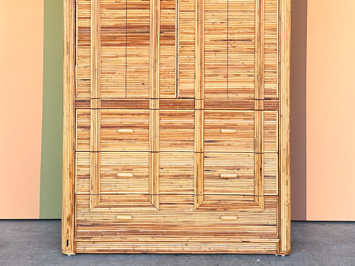 Pencil Reed Rattan Armoire