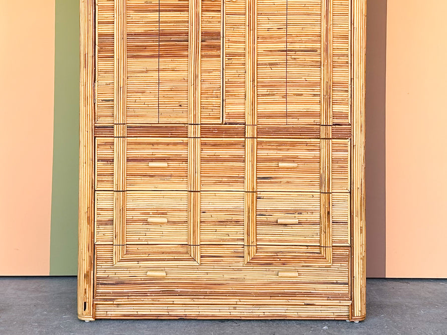 Pencil Reed Rattan Armoire