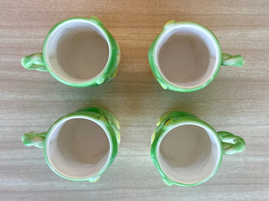 Set of Four Franci Villa Italian Frog Mugs