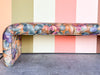 Colorful Floral Upholstered Waterfall Bench