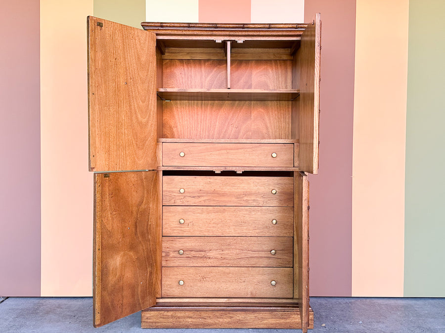 Handsome Faux Bamboo Armoire