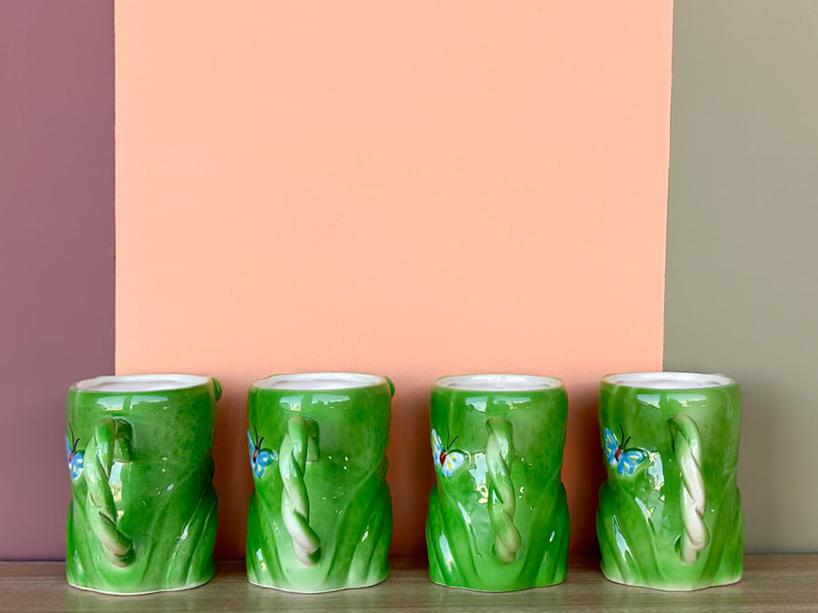 Set of Four Franci Villa Italian Frog Mugs