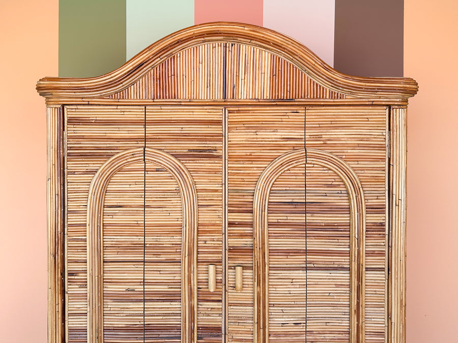 Pencil Reed Rattan Armoire