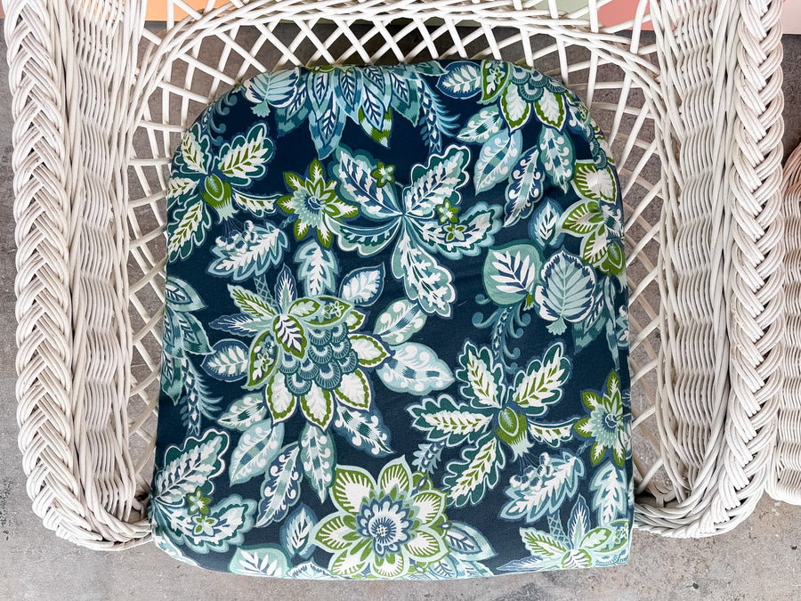 Pair of Braided Rattan Lounge Chairs