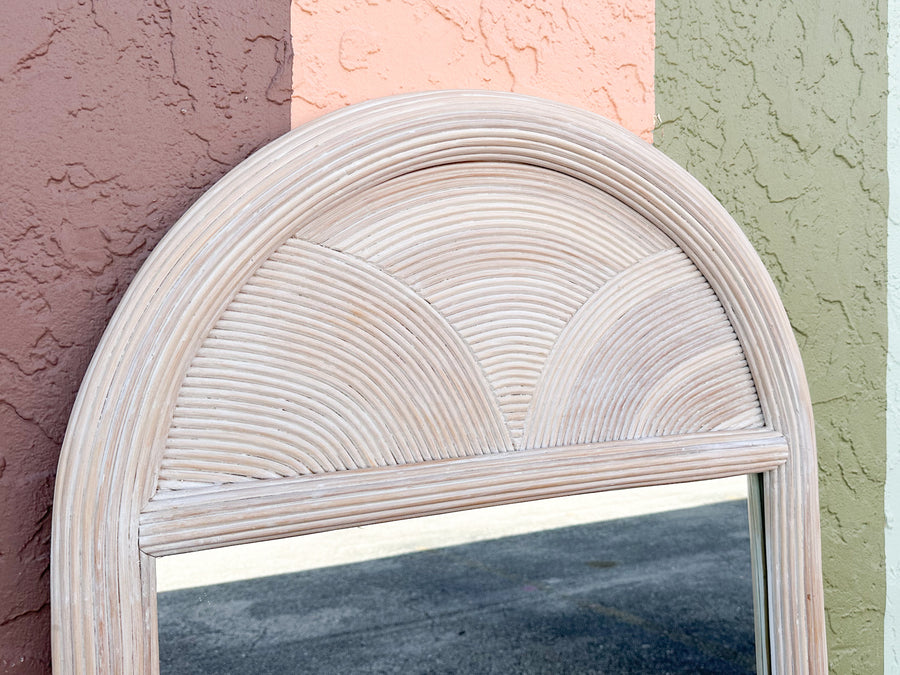 Coastal Cool Pencil Reed Rattan Mirror