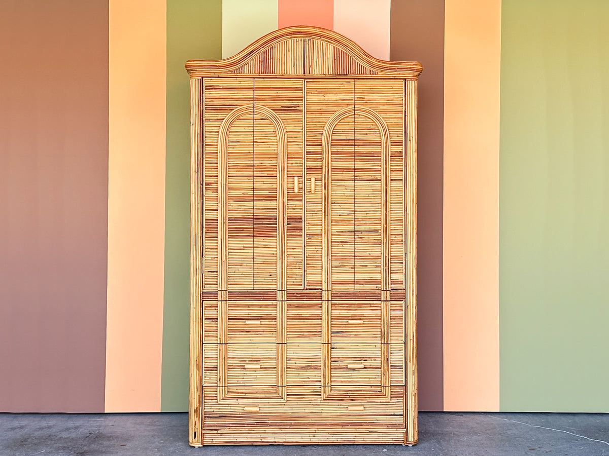 Pencil Reed Rattan Armoire