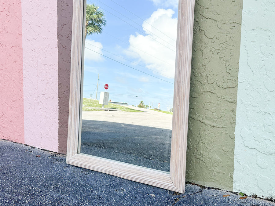 Coastal Cool Pencil Reed Rattan Mirror