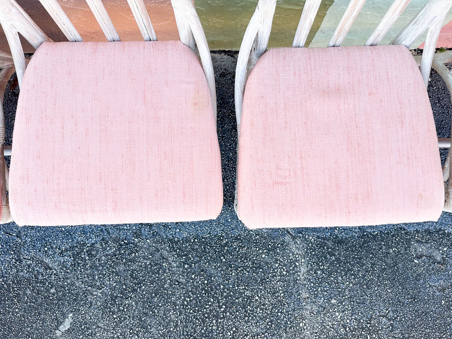 Set of Six McGuire Style Cathedral Dining Chairs