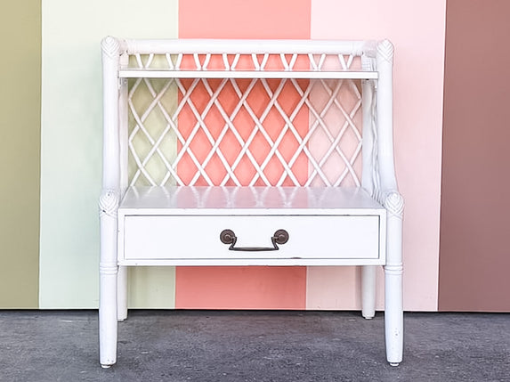 Cute Lattice Rattan Nightstand
