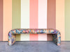 Colorful Floral Upholstered Waterfall Bench