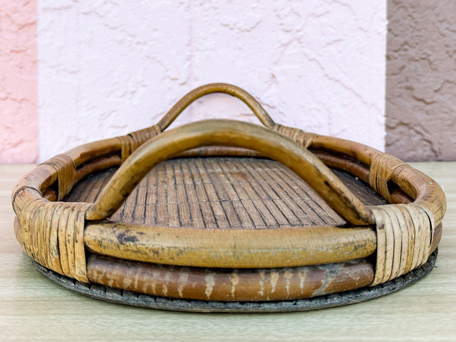 Oval Rattan Tray