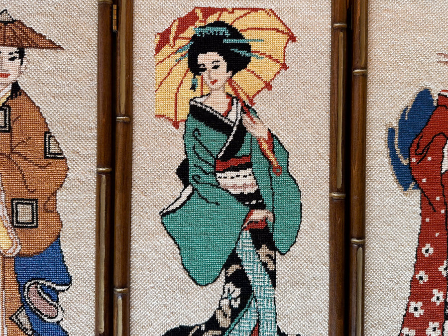 Geisha Needlepoint Folding Art